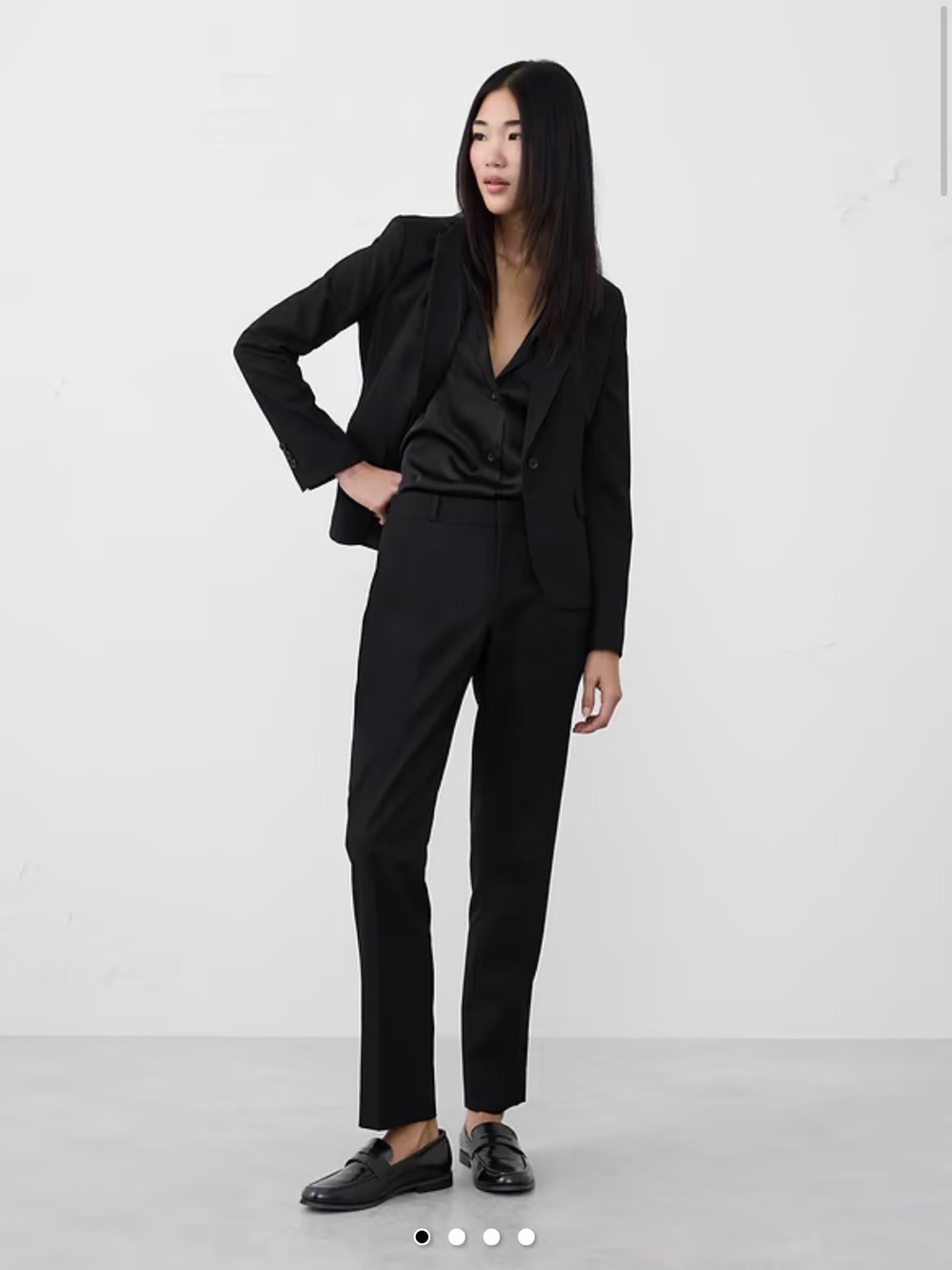 Banana Republic Ryan Curvy Fit Size 4 Black Straight-Leg Dress Pants